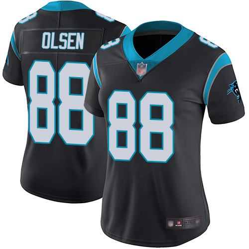 Carolina Panthers Limited Black Women Greg Olsen Home Jersey NFL Football #88 Vapor Untouchable
